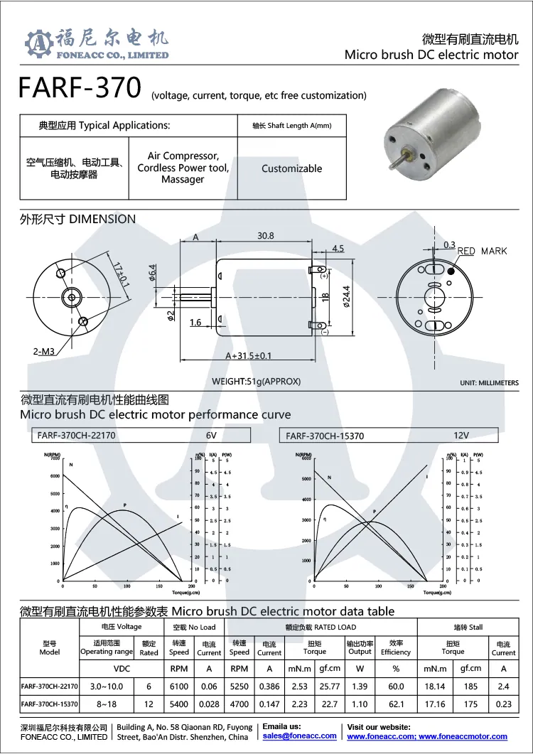 rf-370 24 mm moteur électrique à courant continu à micro-brosse.webp