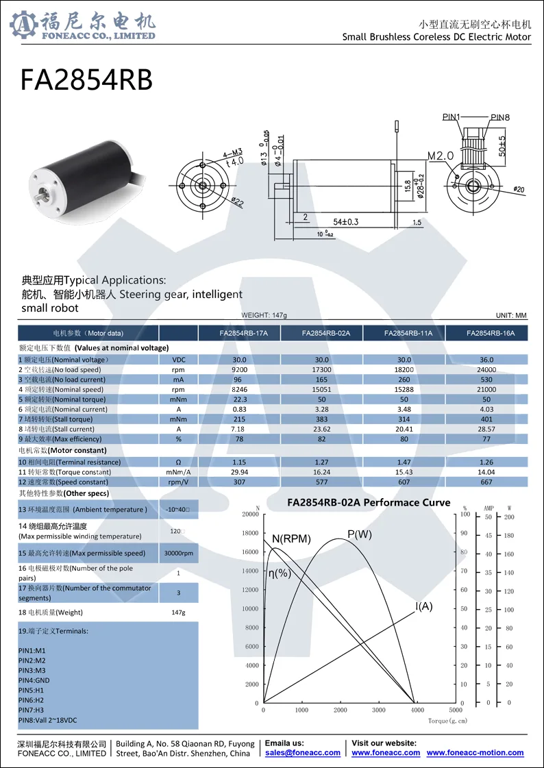 2854rb 28 mm moteur électrique à courant continu sans balai micro sans noyau.webp