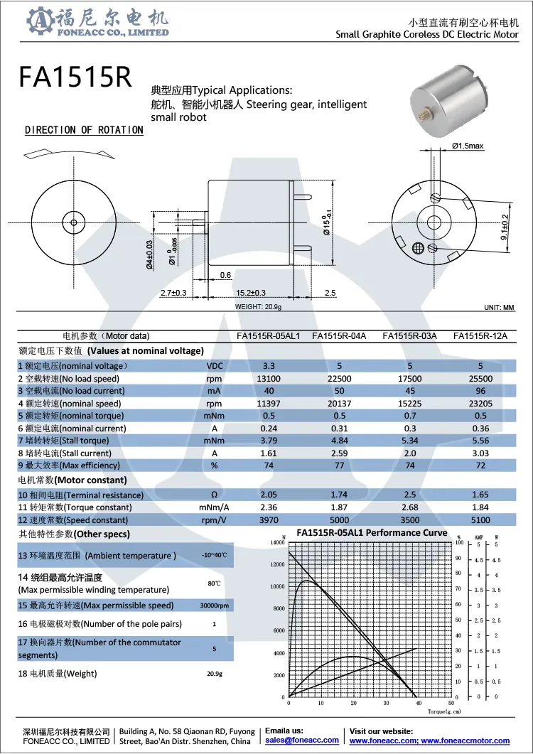 1515r 15 mm micro brosse sans noyau moteur électrique à courant continu.webp