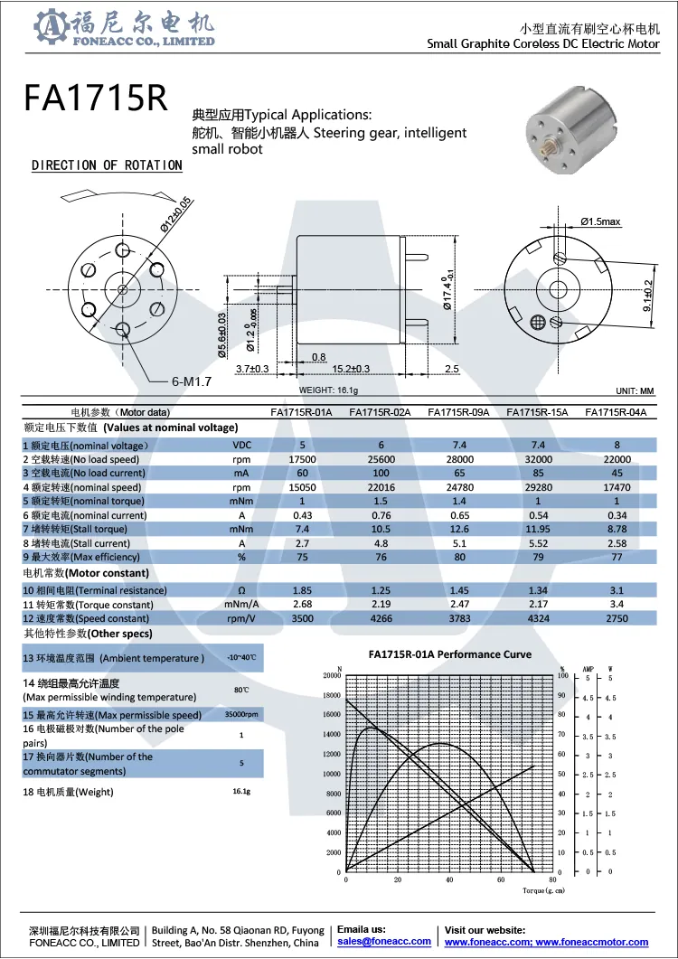 1715r 17 mm micro brosse sans noyau moteur électrique à courant continu.webp