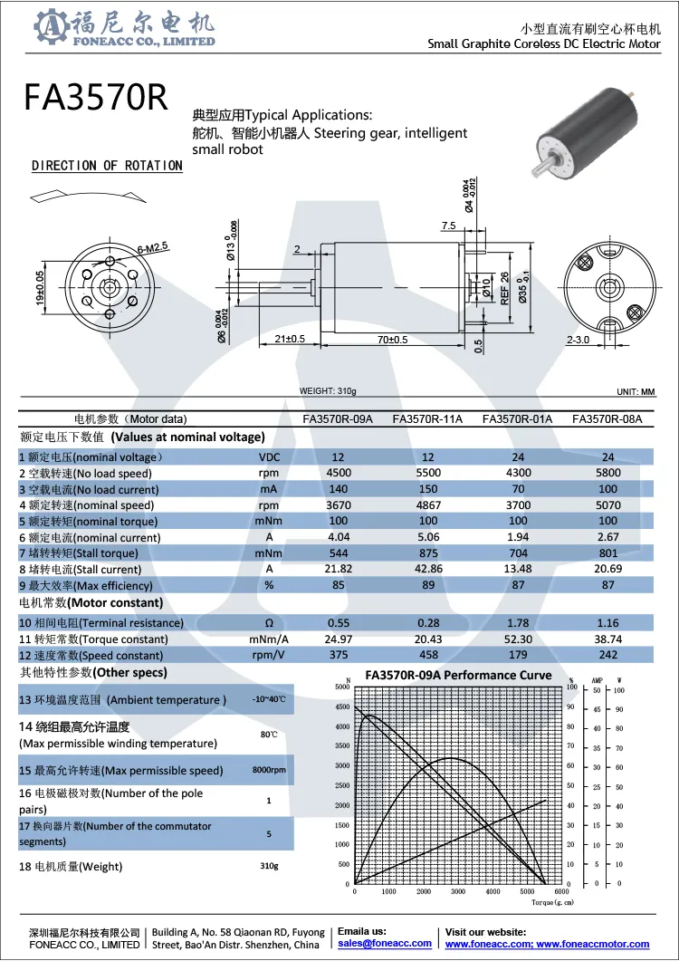 3570r 35 mm micro brosse sans noyau moteur électrique à courant continu.webp